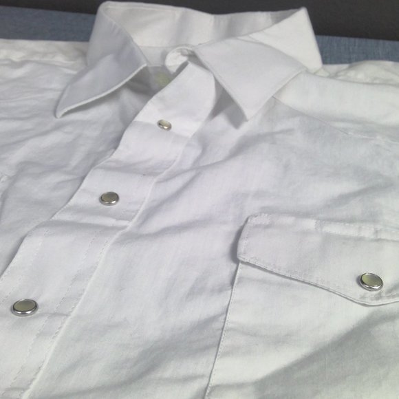 Wrangler Western Pearl Snap Shirt Long Sleeve White Men's 2XL - Picture 5 of 8